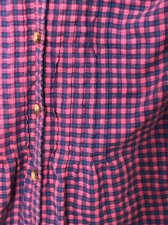 Abercrombie & Fitch Womens S Plaid Button Up Shirt Fitted Top Long Sleeves Blue - Picture 3 of 7